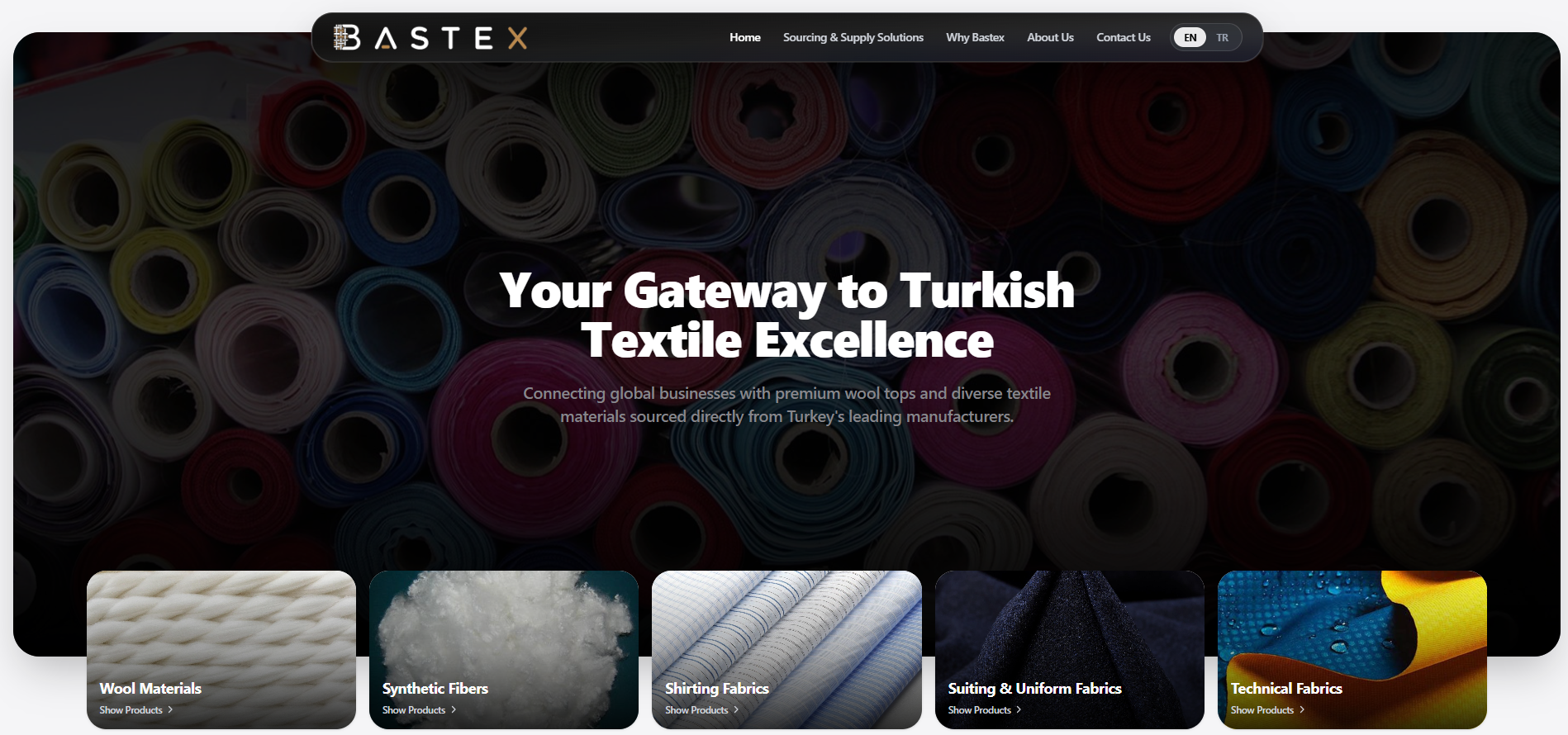 نووا لبز | طراحی سایت شرکت (Bas Textile) | اختصاصی و شرکتی